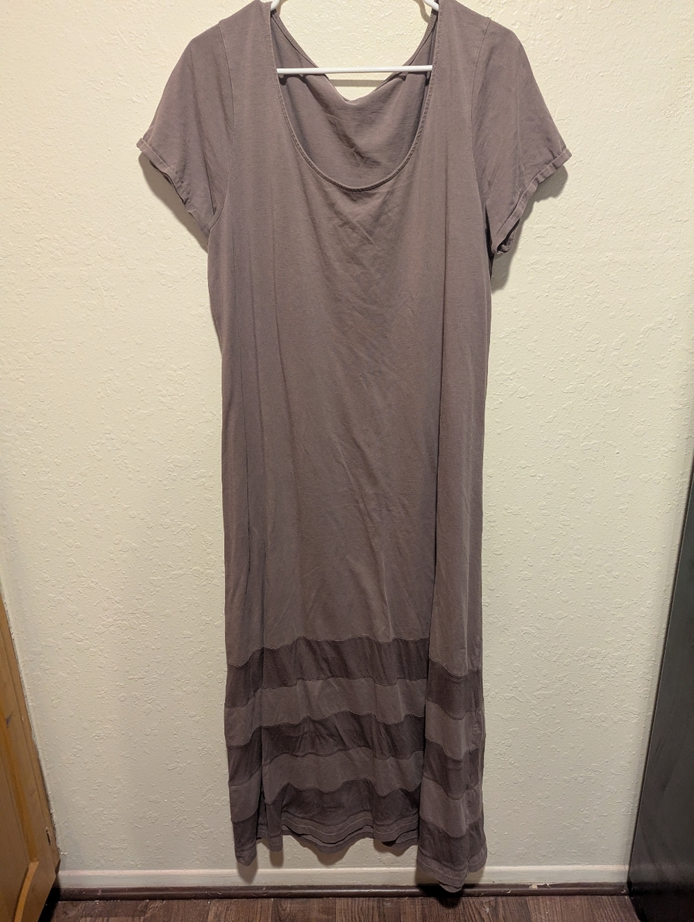 Garnet Hill Women's XL Brown Tshirt Maxi Dress Short Sleeve Spring Summer Casual